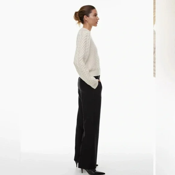 NWT Aritzia Wilfred The Effortless Pant™ Black in City Cashmere Size 6 - Picture 4 of 14